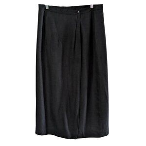 Jones New York Women's Faux Wrap Long Rayon Skirt, Black, Size 16, Fully Lined